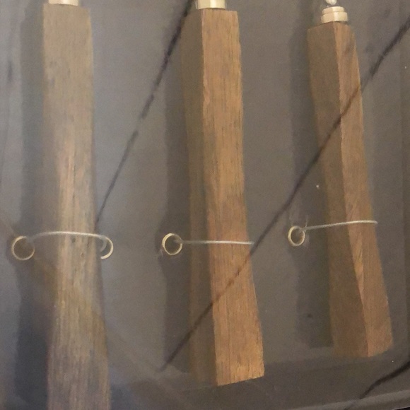 New Set of 3 Cheese Knives with Wood Handles Crafted in India - Picture 2 of 6